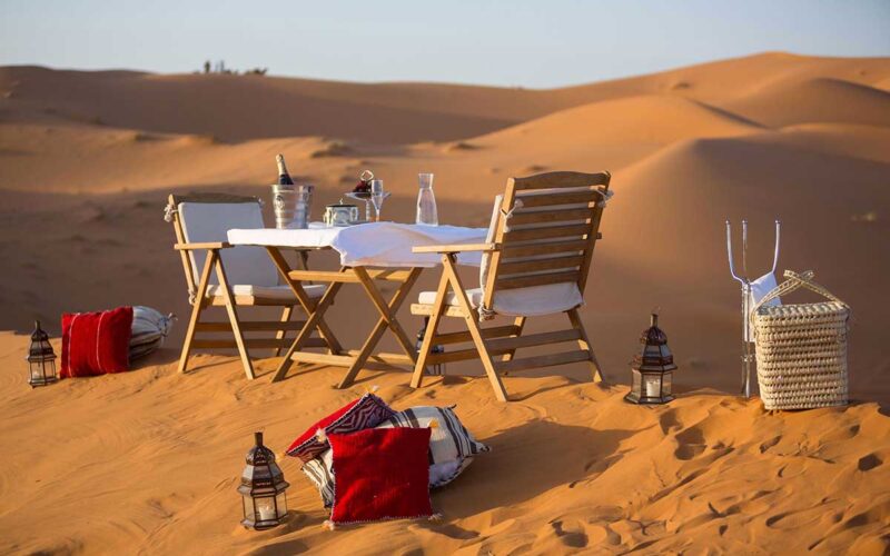 Sand dunes in the Moroccan Sahara
