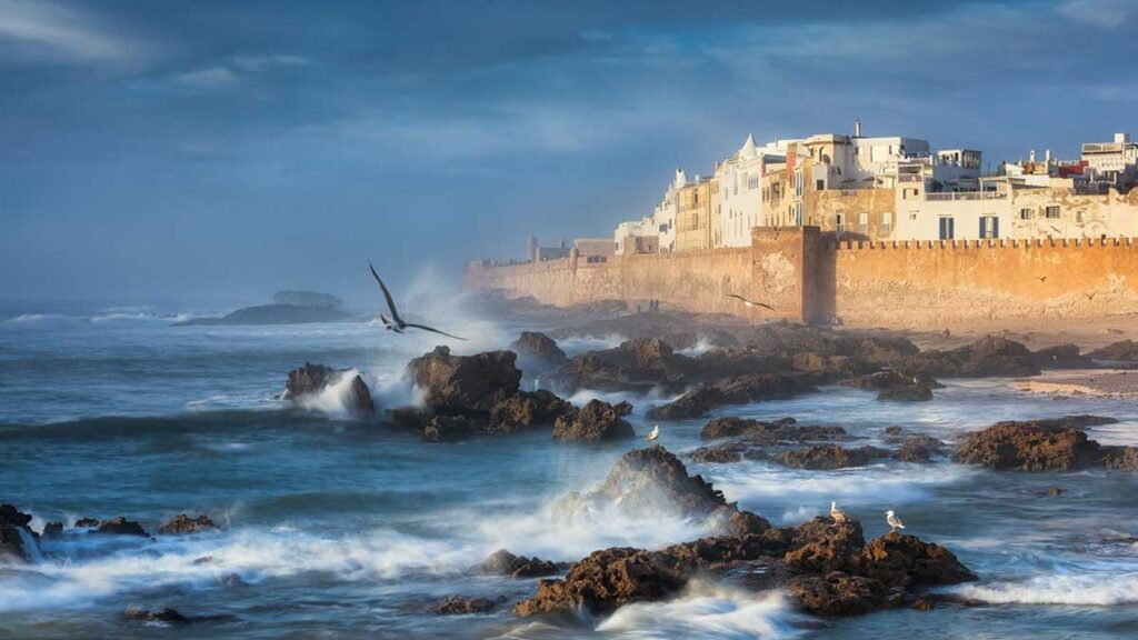 Essaouira Atlantic coast and medina atmosphere in Morocco